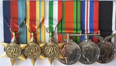 Mounted Post-WWII 6-medals set